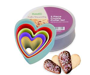 Premier Housewares Heart Shaped Cutters - Set of 5, Multi-Coloured