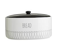 Heartlines Bread Canister White Dolomite Black Lid New