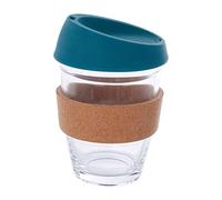 Premier Housewares Heat-Resistant Glass Mug, Clear/Green, Small