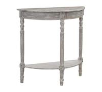 Premier Housewares Heritage Winter Melody Half Moon Console Table, Wood, Natural/Washed Oak
