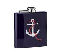Premier Housewares Hip Flask Anchor Design with Blue Finish