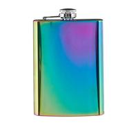 Premier Housewares Hip Flask, Rainbow, 8oz, Stainless-Steel, Multi/Coloured, 2 x 9 x 14 cm