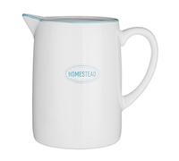 Premier Housewares Water Jug Dolomite Juice Pitcher / Milk Jug 1.56 L White / Blue Fridge Water Jugs 18 x 20 x 13