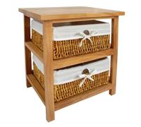 Premier Housewares Honey 2 Maize Bvaskets Storage Unit, Corn, Paulownia Wood, Natural, 32 x 40 x 45 cm
