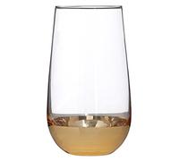 Premier Housewares Horizon Highball Glasses, Gold, 8 x 8 x 15 cm