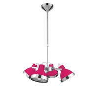 Premier Housewares Hot Pink and Chrome 4 Shade Pendant Light