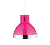 Premier Housewares Hot Pink and Chrome Bell Shaped Pendant Light
