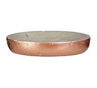 Premier Housewares Housewares Neptune Oval Soap Dish, Concrete, Grey/Copper, 11 x 14 x 3 cm