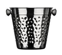 Premier Housewares Ice Bucket Hammered Stainless Steel, H13 x W16 x D14cm, Silver
