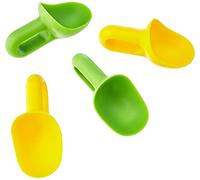 Set of 4 Mini Scoops, For Daily Kitchen Use Kitchen Scoops, Dessert Table Scoops in Green and Yellow Finish