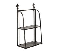 Premier Housewares Interiors By Premier 2 Tier Black Metal Wall Mountable Shelf Unit
