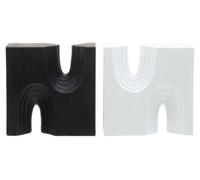 Premier Housewares Interiors By Premier Arched Design Set Of 2 Black And White Bookends, Contemporary Decor Bookends, Sturdy Bookends For Library