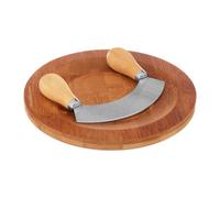 Premier Housewares Interiors By Premier Bamboo Chopping & Serving Board With Mezzaluna Chopper, Cutting Board Set, Cutting Board & Herb Chopper