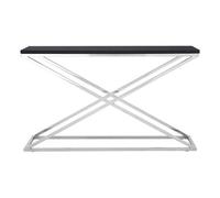 Premier Housewares Interiors By Premier Black And White Console Table, Luxury Modern Rectangular Console Table, Black Wood Hallway Console Table