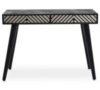 Premier Housewares Interiors By Premier Black And White Two Drawer Console Table, Mid Century Modern Wooden Console With Storage