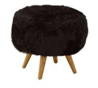 Premier Housewares Interiors By Premier Black Fur Effect Cabaret Stool