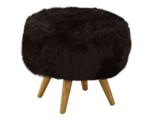 Premier Housewares Interiors By Premier Black Fur Effect Cabaret Stool