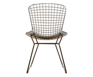 Premier Housewares Interiors By Premier Bronze Metal Grid Frame Wire Chair, Comfortable Seating Garden Wire Chair, Easy Cleaning Wire Frame