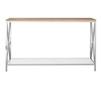 Chiswick Oak Wood Console Table - Silver