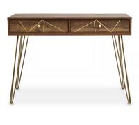 Premier Housewares Interiors By Premier Compact And Versatile Console Table, Ample Storage Metallic Furniture, Timeless Design Hallway Table