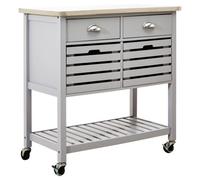 Premier Housewares Interiors By Premier Compact Grey Kitchen Trolley, Sturdy Kitchen Trolley For Entertaining Guests, Versatile Kitchen Trolley