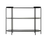 Premier Housewares Interiors By Premier Console Table, Black Console Table With Glass Top, Glass And Metal Console Table, Three Tier Hallway Table