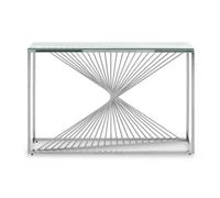 Premier Housewares Interiors By Premier Console Table With Silver Finish Frame, Console Table With Glass Top, Staircase Design Hallway Console