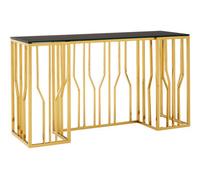 Premier Housewares Interiors By Premier Contemporary Hexagonal Console Table, Sturdy Metal Hallway Table For Livingroom, Hexagonal Console Table