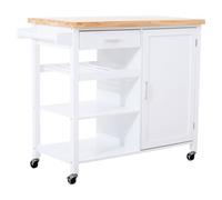 Premier Housewares Interiors By Premier Contemporary White Kitchen Trolley, Sturdy Kitchen Trolley For Entertaining Guests, Versatile Storge Trolley