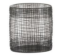 Premier Housewares Interiors By Premier Cylindrical Black Lantern, Iron Wireframe Black Candle Holder, Indoor & Outdoor Decor With Glass Shade