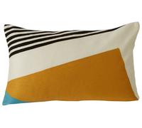 Premier Housewares Diagonal Design Cushion, Unique Textile Yellow Cushions, Sofa Cushions, Embroidered Pattern, Textured Accent Piece, Vibrant Colors, W51 x D31 x H5cm