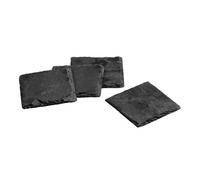 Premier Housewares Interiors By Premier Durable Set Of Four Slate Square Coasters, Handcrafted Natural Slate Four Coasters, Versatile Coasters