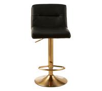 Premier Housewares Interiors By Premier Elegant Design Black Seat Bar Stool, Comfort And Stable Counter Stool, Height Adjustable Sleek Bar Stool
