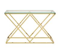 Premier Housewares Interiors By Premier Elegant Design Gold Finish Console Table, Versatile Livingroom Table, Sturdy And Durable Hallway Table