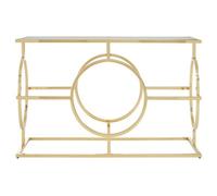 Premier Housewares Interiors By Premier Elegant Metallic Console Table, Luxe Gold Finish Decorative Table, Modern Spacious Storage Table For Kitchen