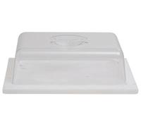 Premier Housewares Interiors By Premier Elegant White Marble Butter Dish With Lid, Durable Natural Stone Butter Keeper