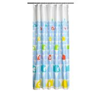 Premier Housewares Interiors By Premier Fish Design Shower Curtain With 12 Hooks, Polyester Shower Curtain Liner, Water-Resistant Bathroom Curtain