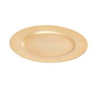 Premier Housewares Interiors By Premier Functional Gold Finish Flat Style Charger Plate, Minimalistic Charger Plates, Versatile Round Serving Plate