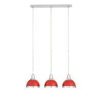 Premier Housewares E27 Edison Screw 40 W 3 Ceiling Light Shade Ceiling Lights Red Pendant Lighting Ceiling Pendant H120xW68xD18