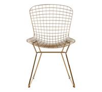Premier Housewares Interiors By Premier Gold Metal Grid Frame Wire Chair, Comfortable Seating Garden Wire Chair, Easy Cleaning Wire Frame