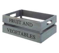 Premier Housewares Interiors By Premier Grey Wooden Crate Storage Box, Rustic Wooden Fruit Storage Box, Storage Bin, Weathered Wooden Crate Box