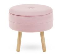 Premier Housewares Interiors By Premier Ivy Pink Velvet Stool
