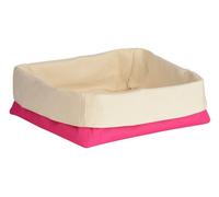 Premier Housewares Interiors By Premier Large Bread Basket With Hot Pink And Cream Lining, Handwoven Rectangular Willow Basket For Bread, Fruit