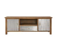 Orsina Loft Media Unit, Industrial TV Unit with Storage, Contemporary Media Unit with Storage, Delivered Fully Assembled in Silver Orsina Silver