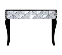 Premier Housewares Interiors By Premier Luxe Smoke Glass Console Table, Spacious Modern Table, Sleek Console Table With Sturdy Curved Wooden Legs
