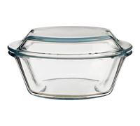 Premier Housewares Interiors By Premier Medium Round Glass Casserole Dish, Durable Borosilicate Glass Oven Dish With Lid, Heat-Resistant Bakeware