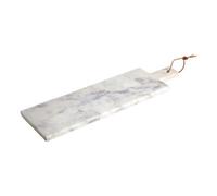 Premier Housewares Interiors By Premier Medium White Marble Paddle Chopping And Serving Board, Durable Natural Stone Board
