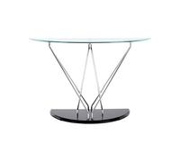 Premier Housewares Interiors By Premier Modern Half Moon Console Table, Contemporary Chrome And Glass Console Table, Half Circle Console Table