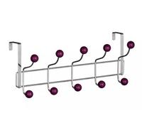 Premier Housewares 10 Hook Strong Over Door Clothes Hanger Purple Plastic Balls