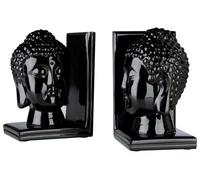Premier Housewares Interiors By Premier Piper Buddha Head Black Bookends - Set Of 2